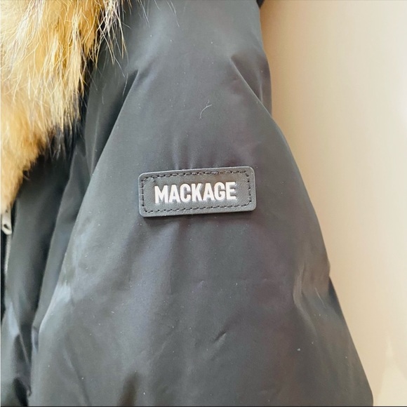 MACKAGE Girl's Leelee Fur-Trim Down Black Jacket/Coat, Removable Fur, Size 12 - Picture 3 of 9